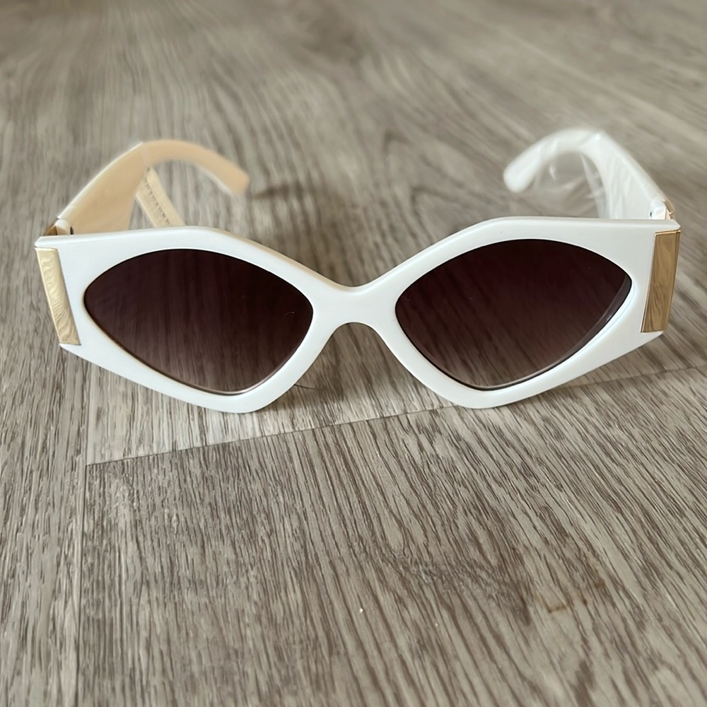 NWT Anthropologie White Geometric Sunglasses
